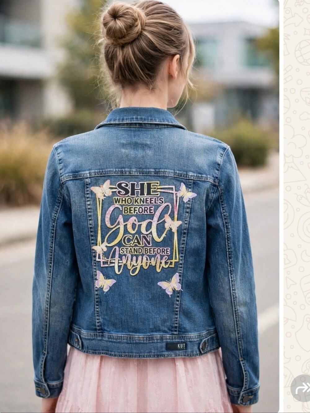 Upcycled jean jacket , Sharing Your Faith.